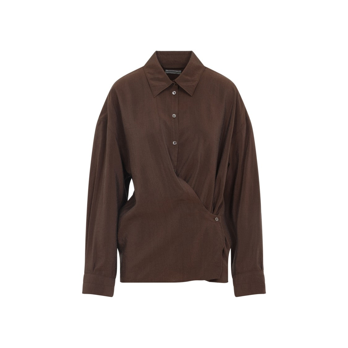 Lemaire Twisted Brown Silk Shirt