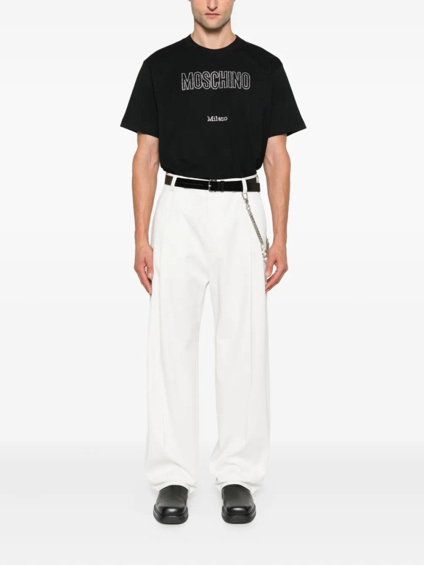 Moschino Regular Fit White T-Shirt With Round Neckline