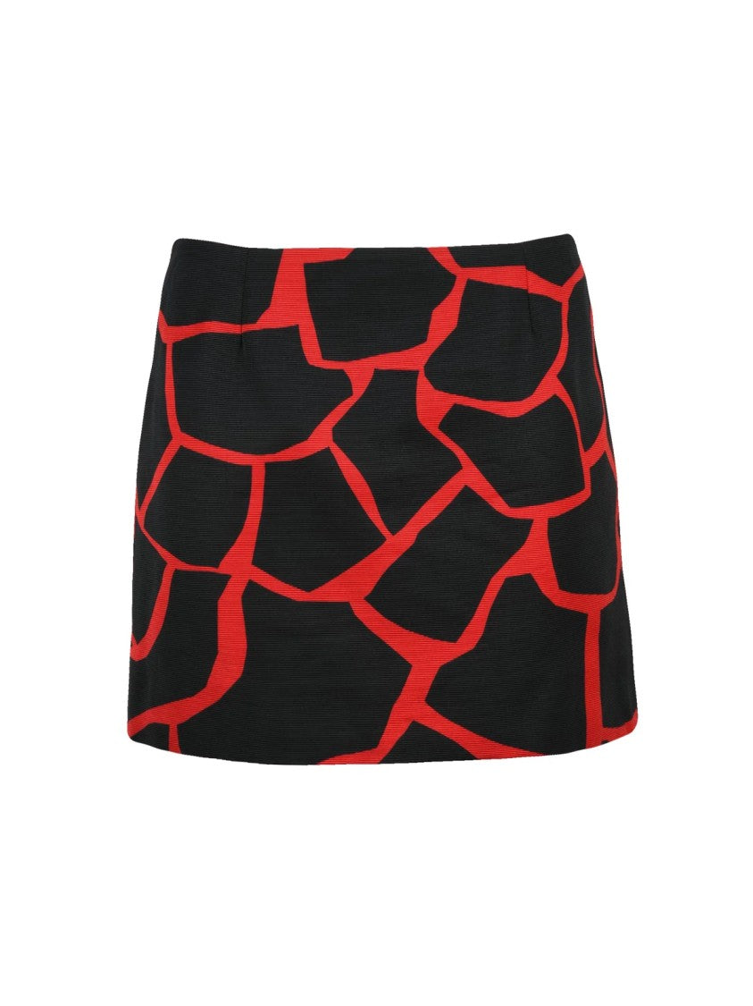 Dolce & Gabbana Low-Rise Abstract Pattern Miniskirt With Zip Closure