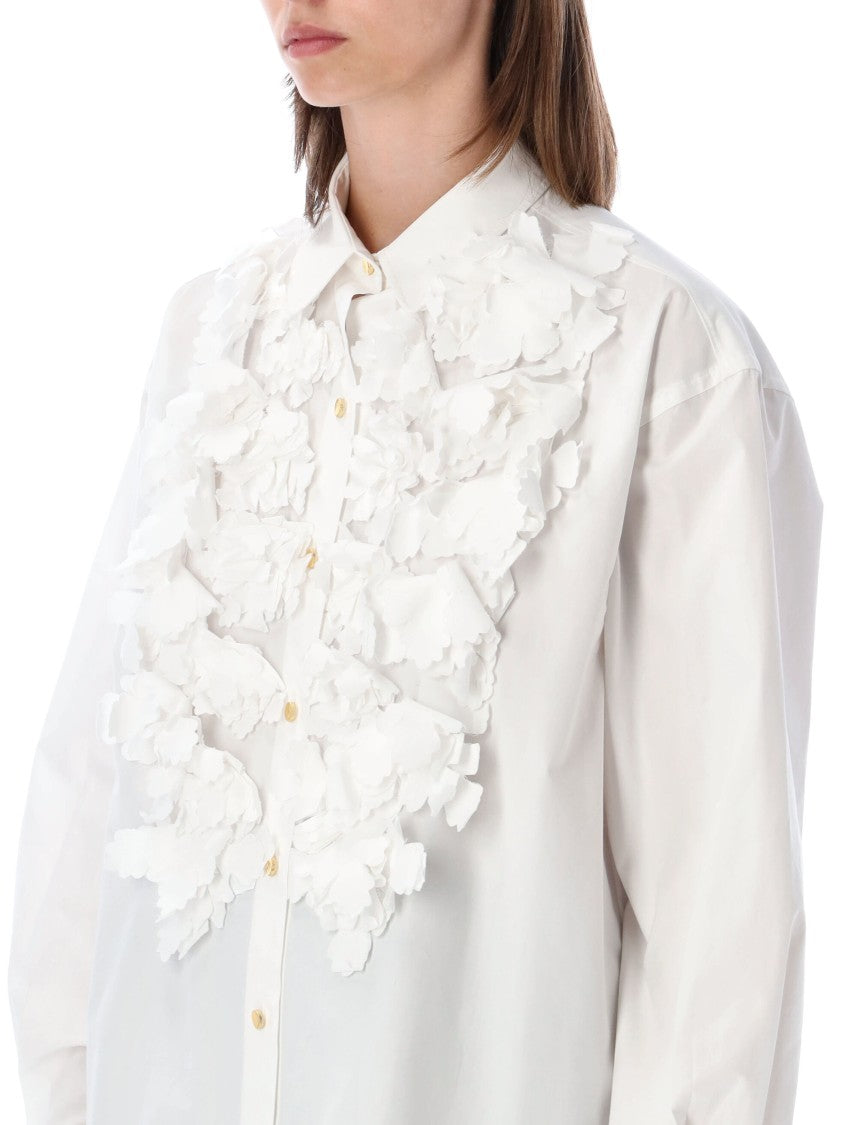 Alberta Ferretti Floral Embroidered Cotton Shirt