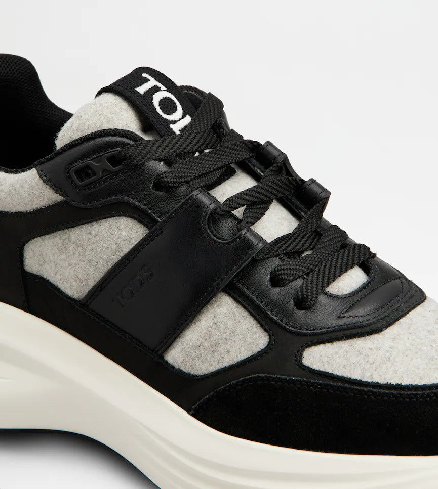 Tod's Contemporary Lace-Up Sneakers With Wool