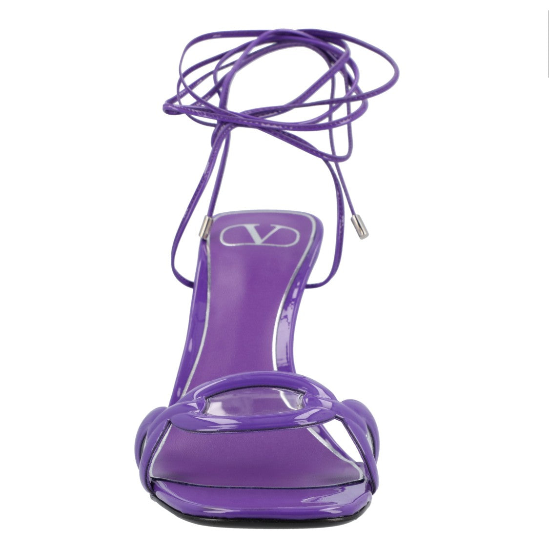 Valentino Purple Leather Chain Sandals Purple