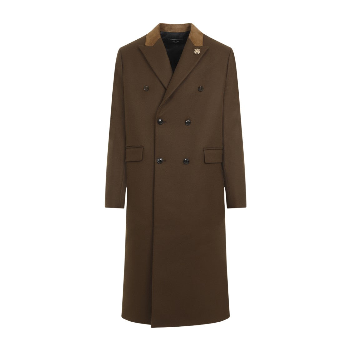 Amiri Dark Brown Wool Db Overcoat