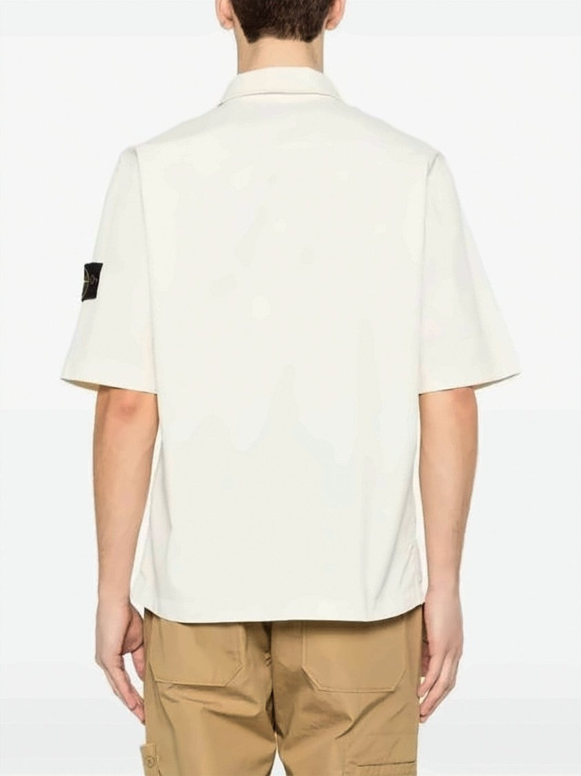 Stone Island Boxy Short-Sleeve Casual Shirt With Classic Collar