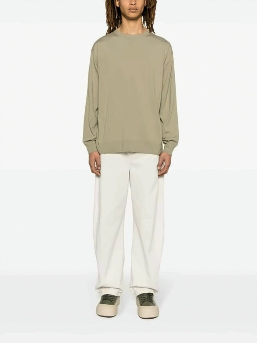 Auralee Relaxed Fit Crew Neck Wool Sweater