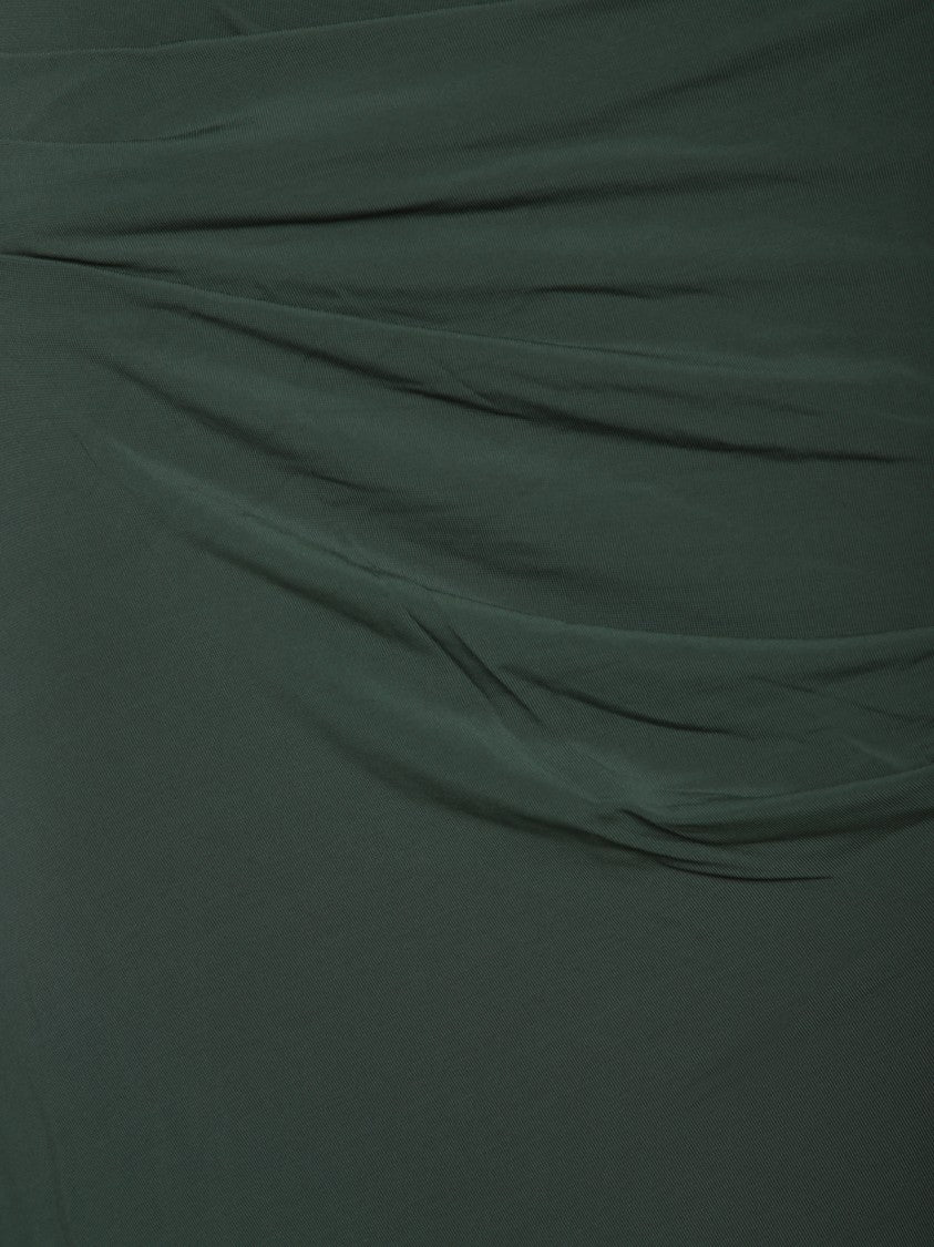 Jacquemus Asymmetric Green Dress With Draped Silhouette