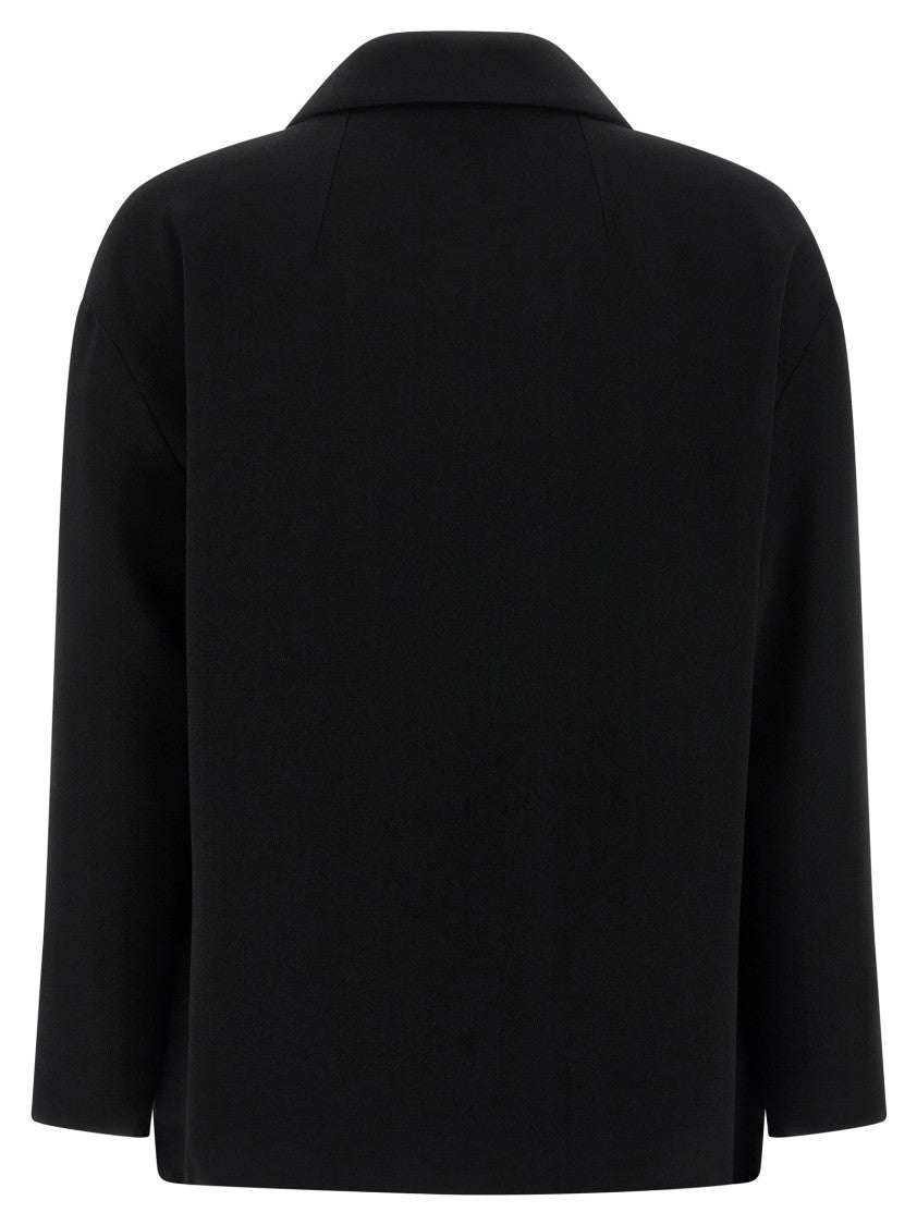 Alberto Biani Single-Breasted Two-Button Blazer With V-Neck Lapels