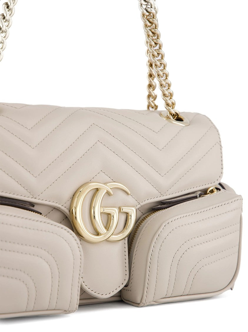 Gucci Black Marmont 2 Multi-Pocket Leather Bag