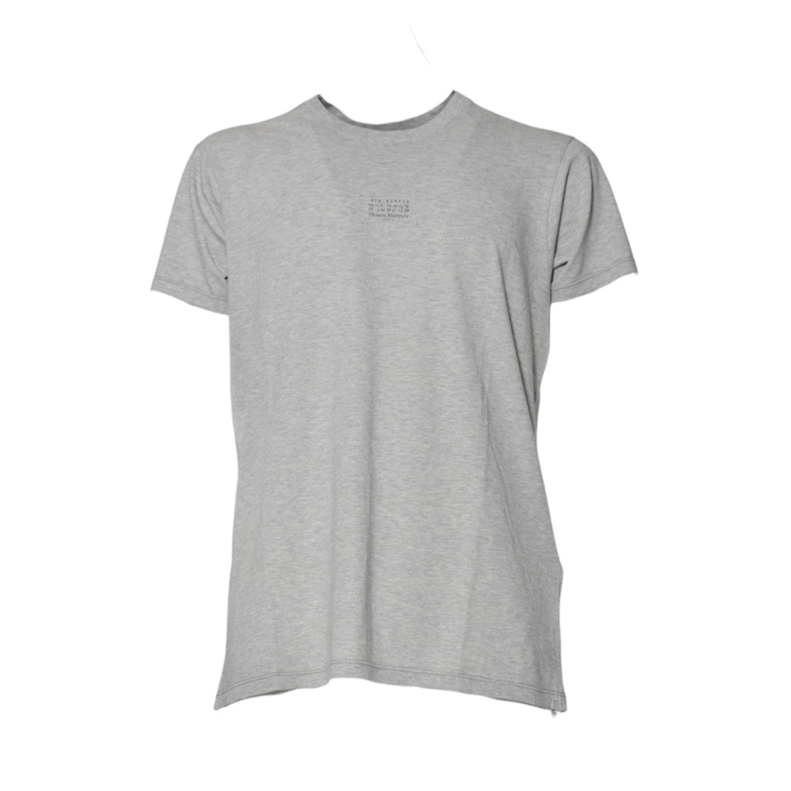 Maison Margiela Light Grey Cotton T-Shirt With Logo Print