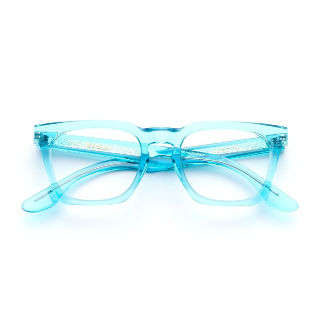 Kador Kareta Translucent Light Blue Square Frame Sunglasses