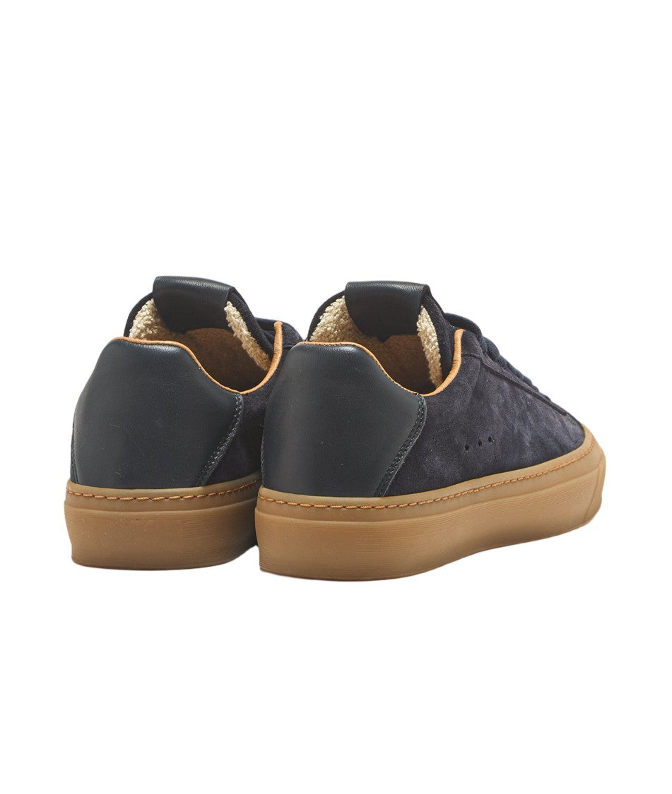 Aqua Alta Venice Navy Sneakers With Suede And Leather Craftsmanship