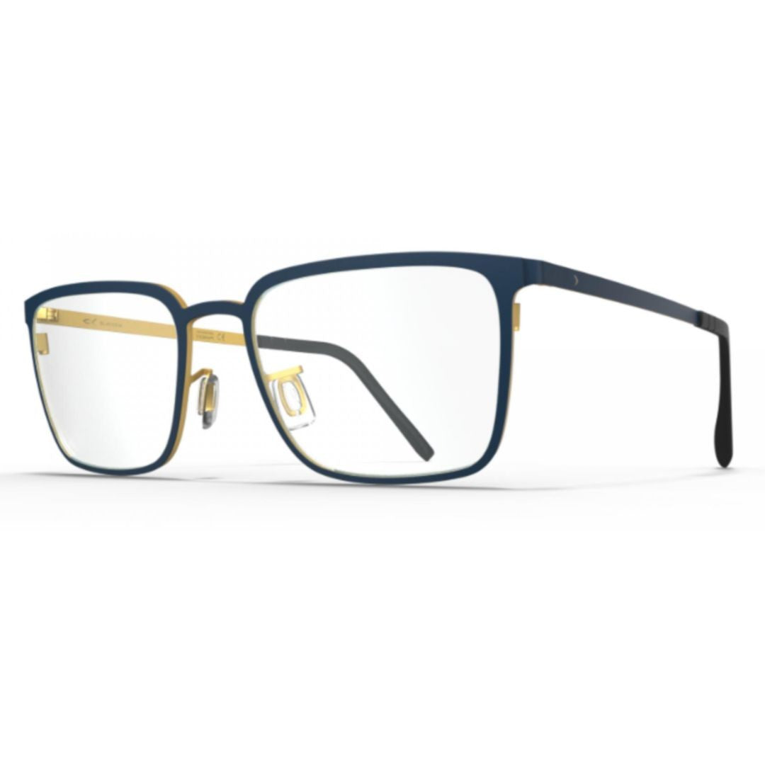 Blackfin Bf1084 Dover Rectangular Matte Blue Eyeglasses With Adjustable Nose Pads
