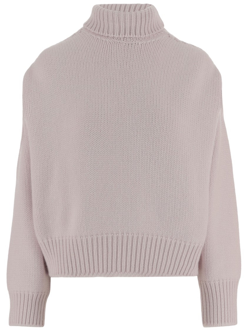 Sa Su Phi Cropped Cashmere Sweater With Vertical Knit Pattern