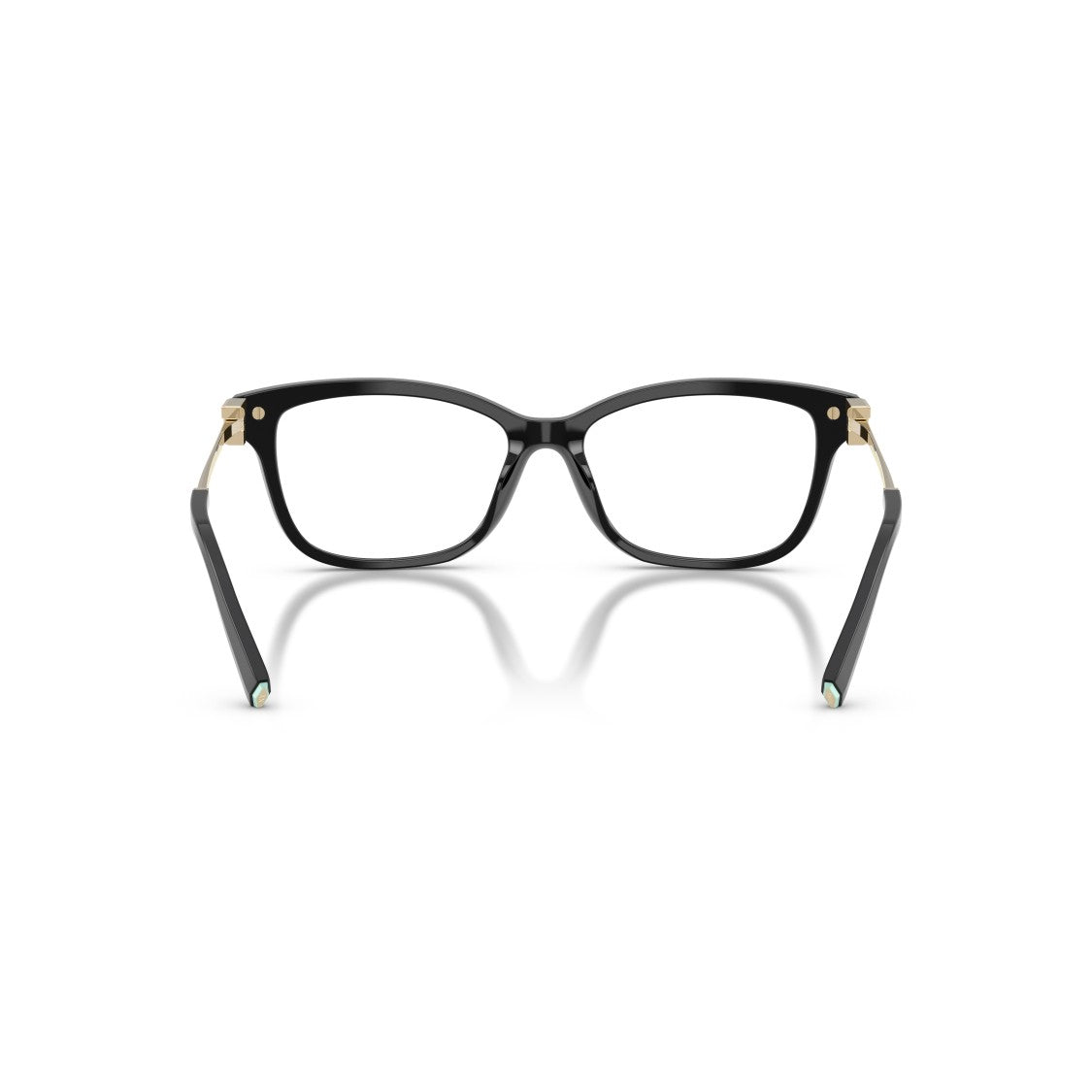 Tiffany & Co. Black Rectangular Acetate Gold Accent Eyeglasses