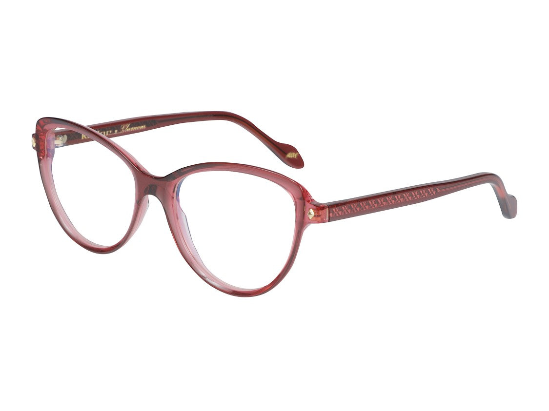 Kador Red Melany Glamour-V Gold Translucent Cat-Eye Eyeglasses