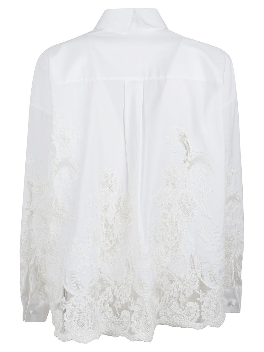 Ermanno Scervino Classic Lace-Detail Shirt With Cropped Silhouette