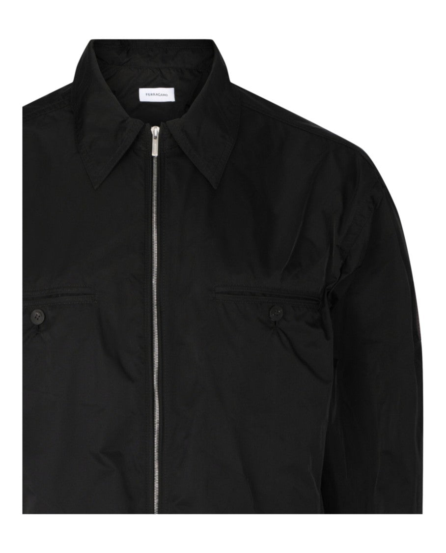 Ferragamo Zip-Up Windbreaker With Removable Hood
