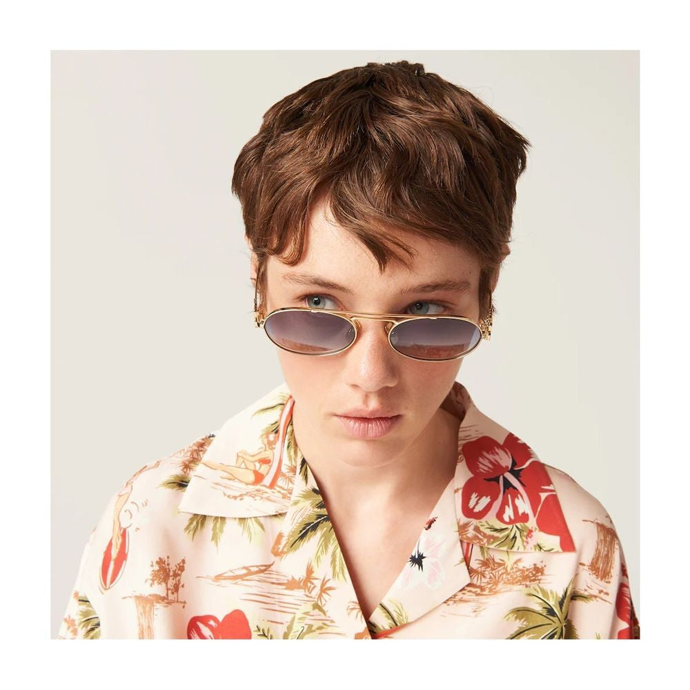 Miu Miu 0Mu 54Zs Oval Metal Frame Sunglasses
