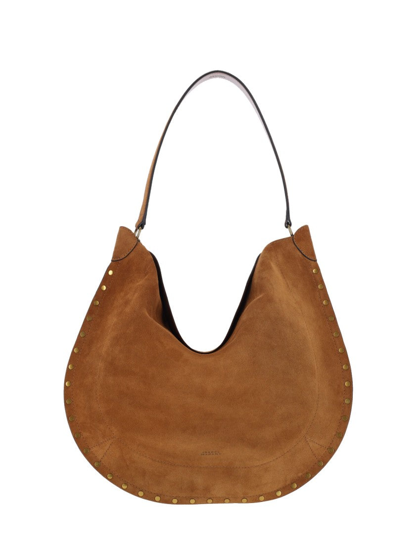 Isabel Marant Brown Oskan Soft Studded Suede Hobo Bag