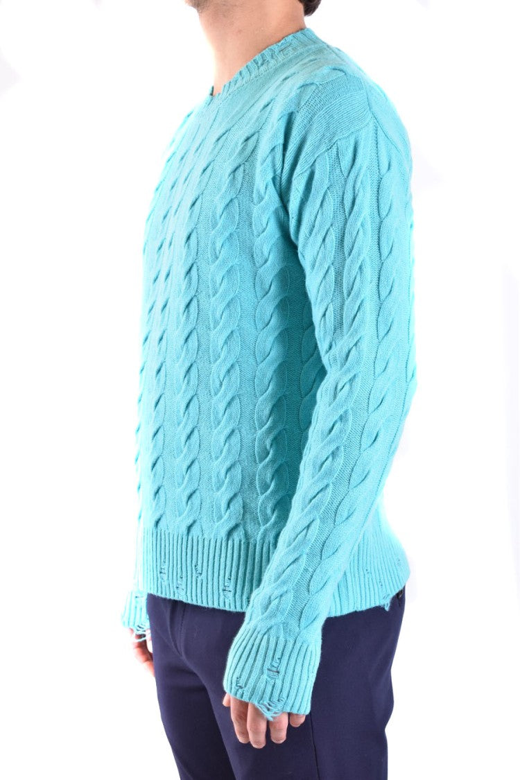 Laneus Cable Knit Sweater In Sky Blue