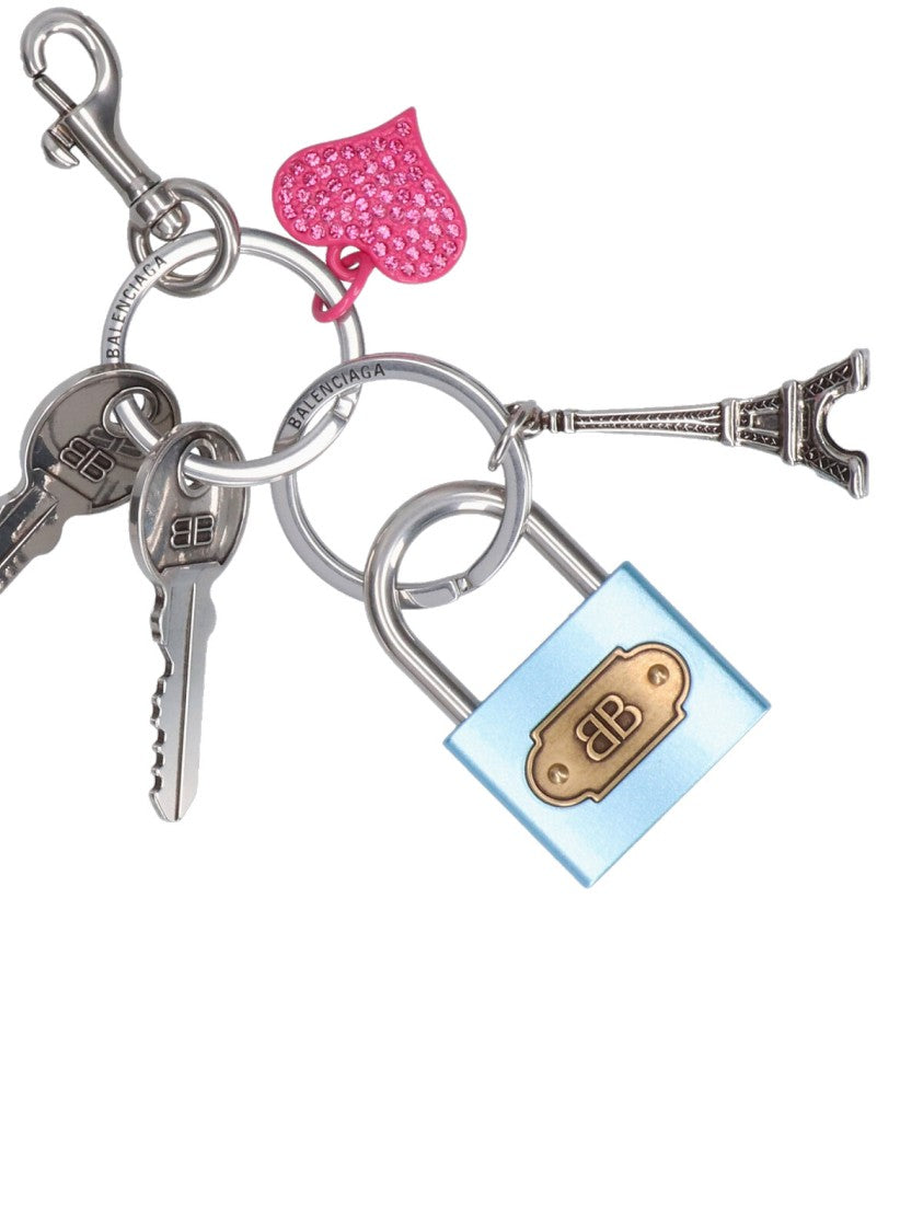 Balenciaga Charm Keyring With Padlock – Multicolor