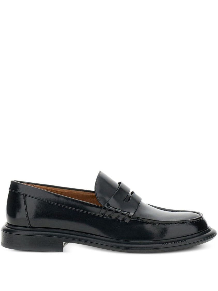 Givenchy Black Leather Penny Loafer Flats