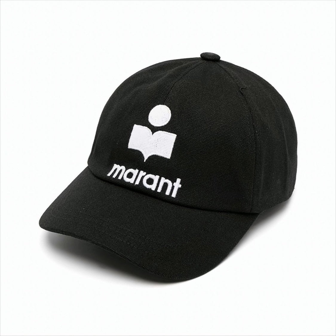 Isabel Marant Étoile Curved Brim Black Cotton Baseball Cap With Bold Logo