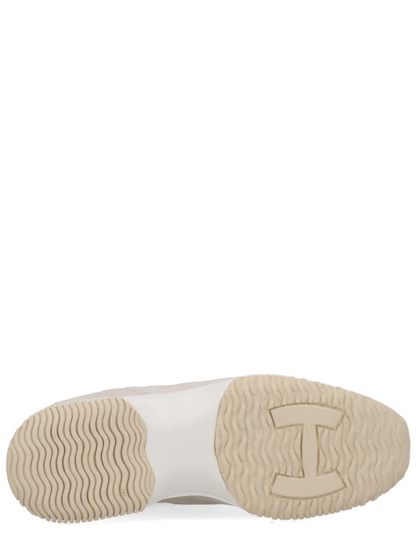 Hogan Light Beige Interactive Sequin Logo Sneakers