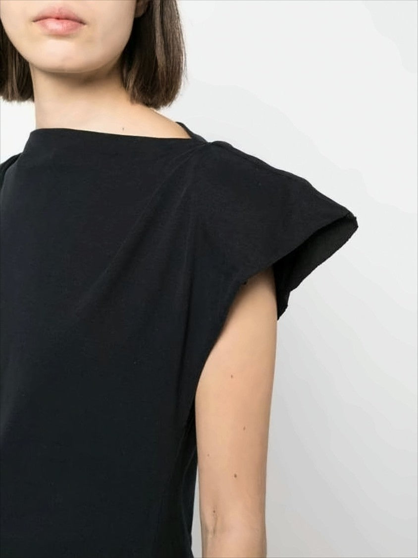 Isabel Marant Asymmetrical Hem Short-Sleeved Top With Flared Sleeves