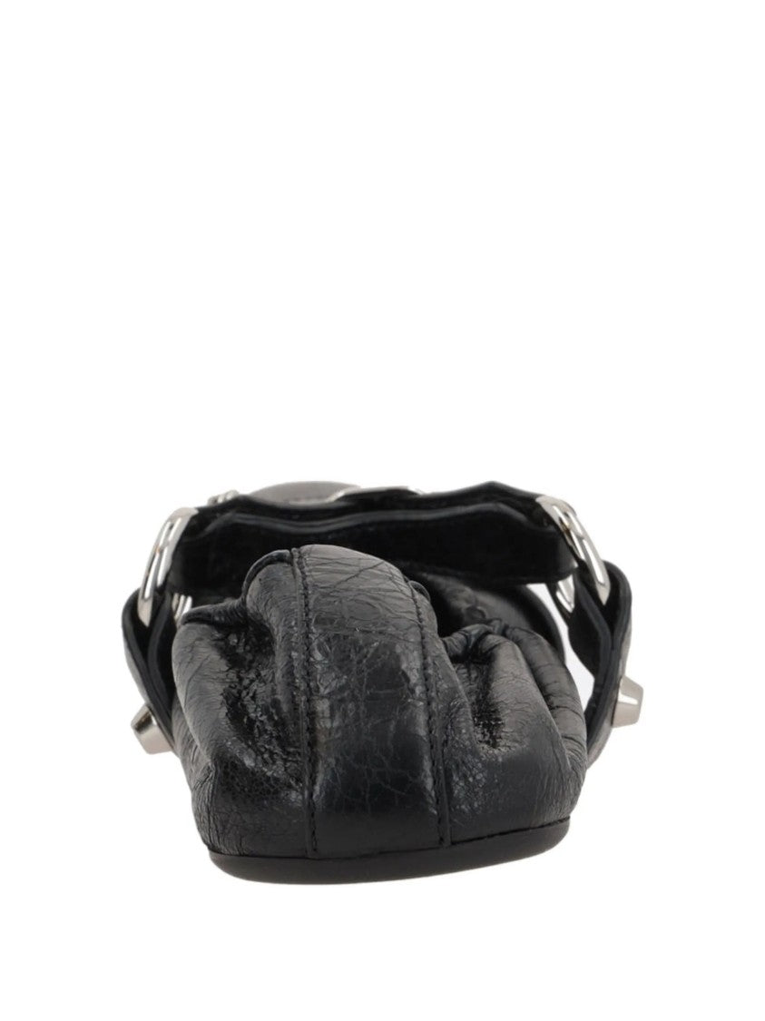 Balenciaga Black City Flap L005 Leather Ballerinas