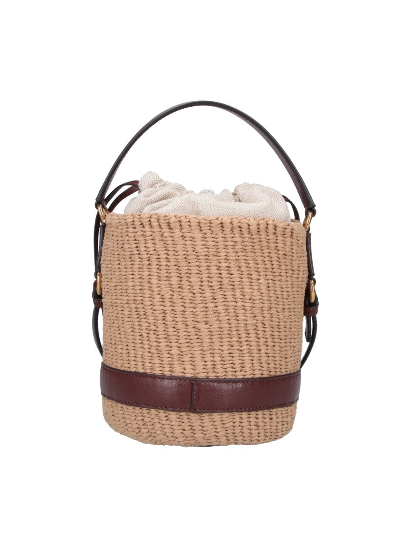 Chloé Brown Charms Woven Raffia Bag
