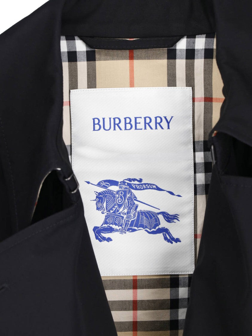 Burberry Cropped Double-Breasted Jacket With Distinctive Check Lining