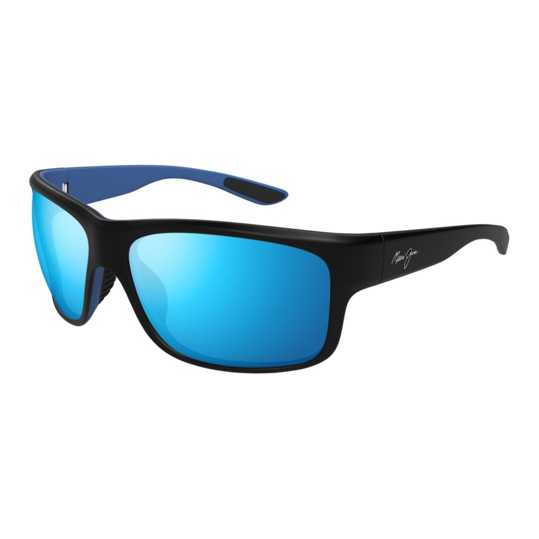 Maui Jim Southern Cross Rectangular Frame Sunglasses With Blue Mirrored Lenses