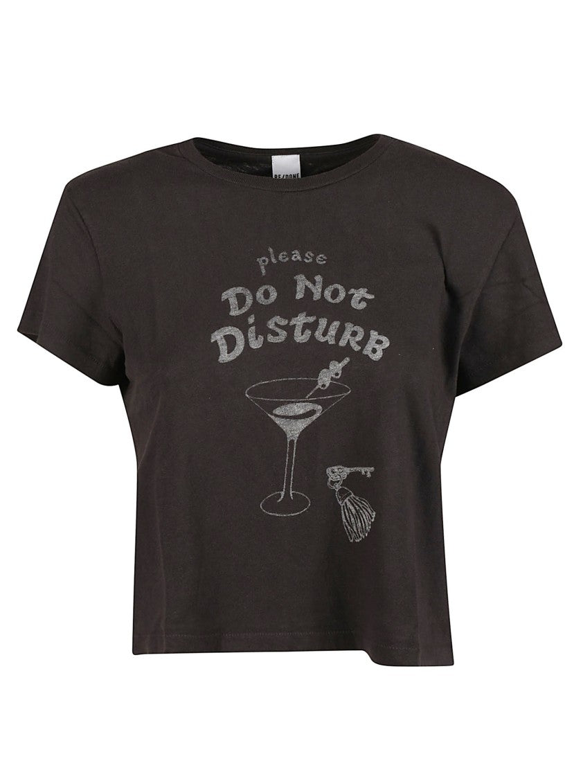 Redone 50S Boxy Cropped Graphic Cotton T-Shirt