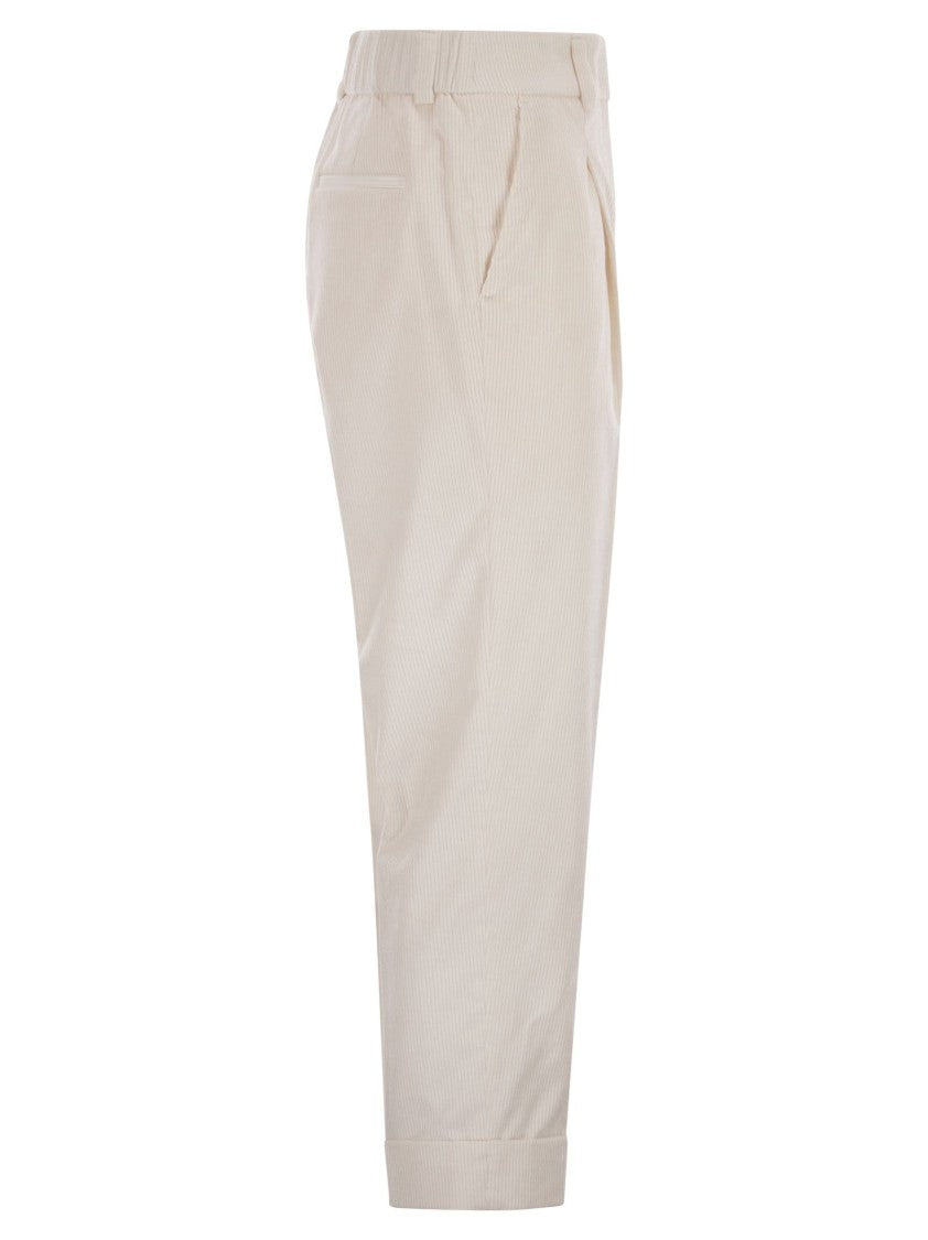 Peserico 500-Stripe Velvet Trousers