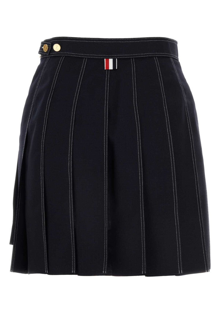 Thom Browne Midnight Blue Wool Skirt