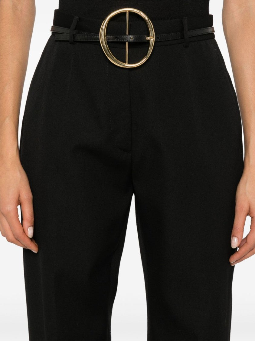 Lanvin Tapered Black Trousers In Virgin Wool