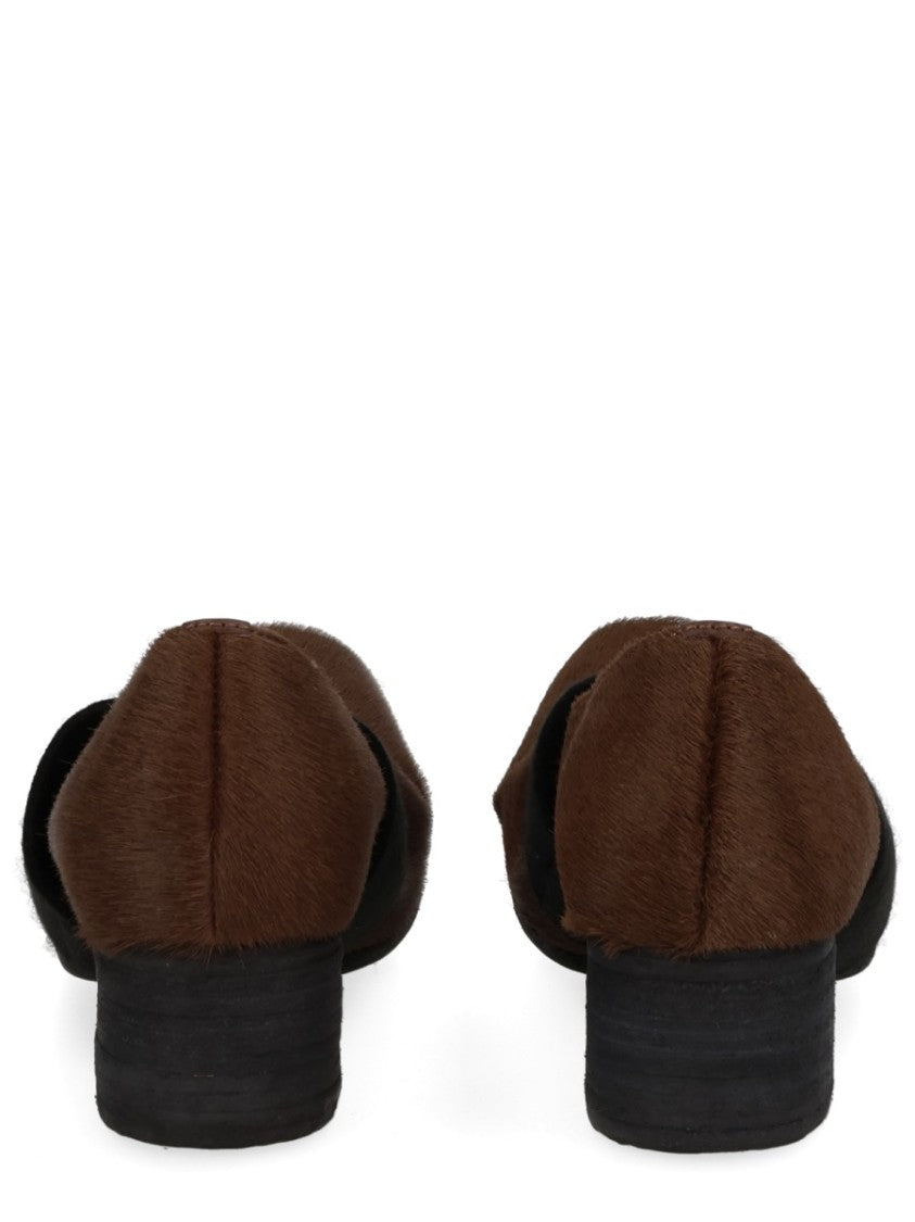 Uma Wang Textured Leather Block Heel Pumps
