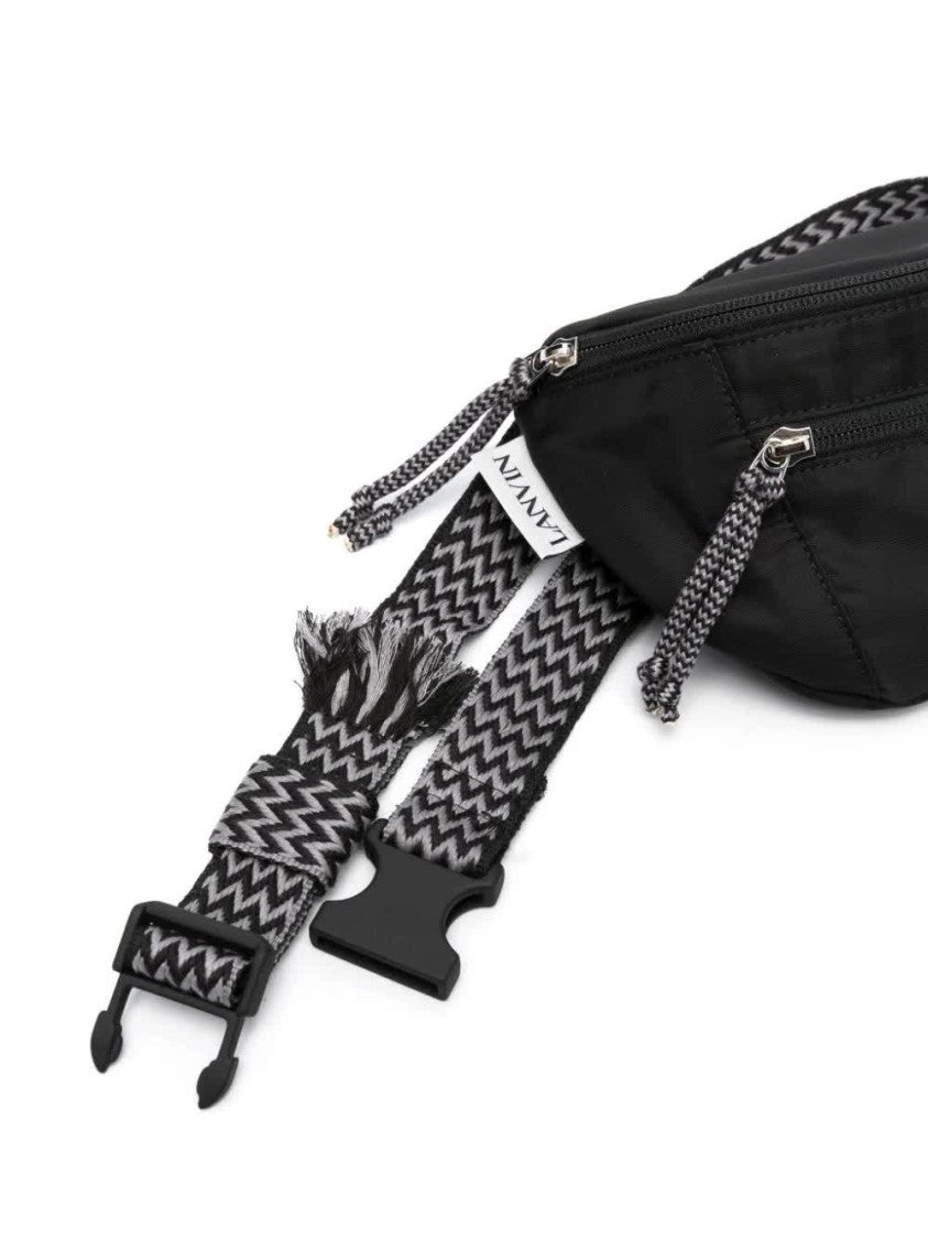 Lanvin Black Small Waist Bag Curb Nylon Bag