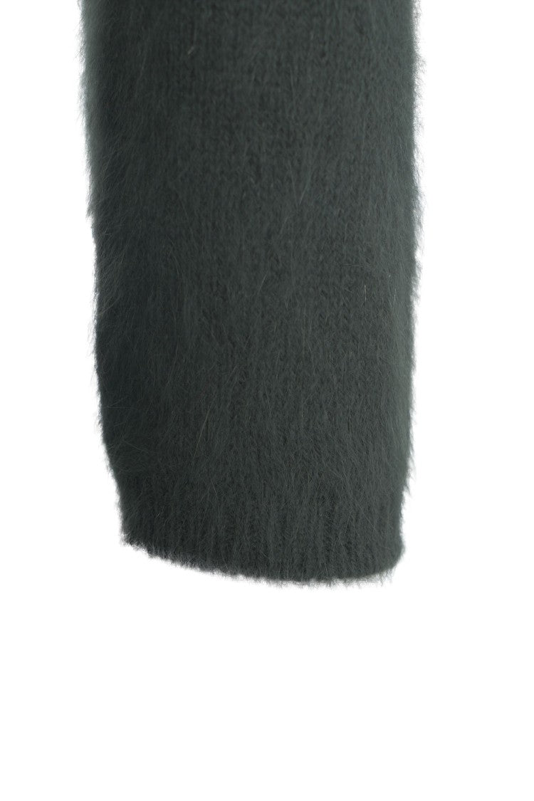 Roberto Collina V-Neck Knit Sweater With Plush Texture And Straight Hem