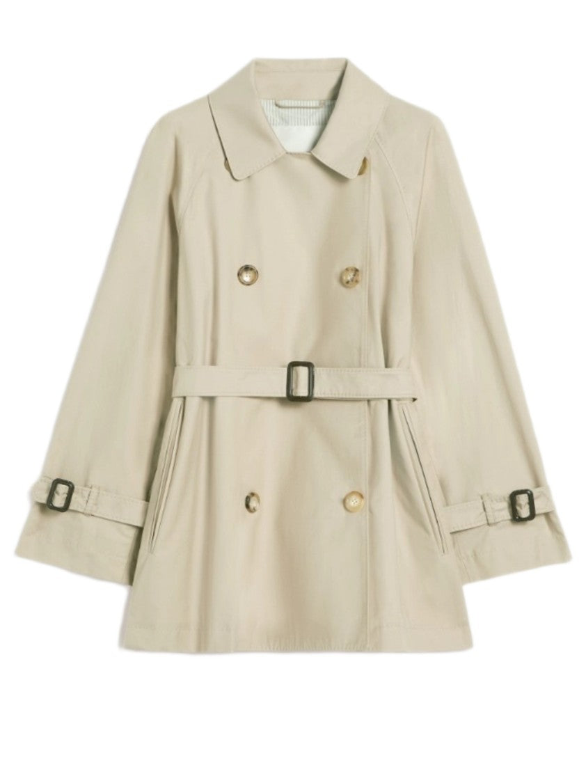 Max Mara Double-Breasted Sand Coat With Classic Collar