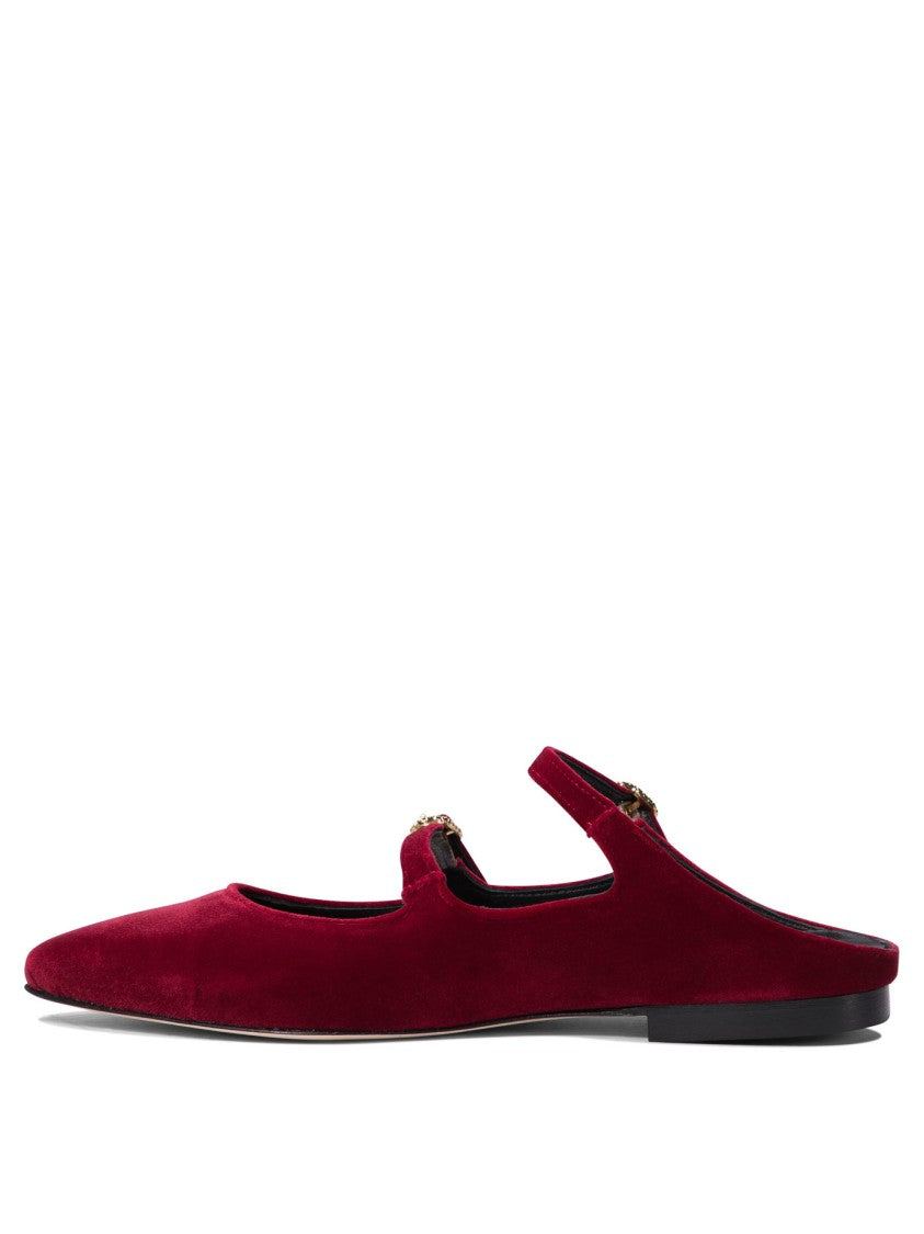 Amato Daniele Bordeaux Velvet Loafers With Decorative Buckles