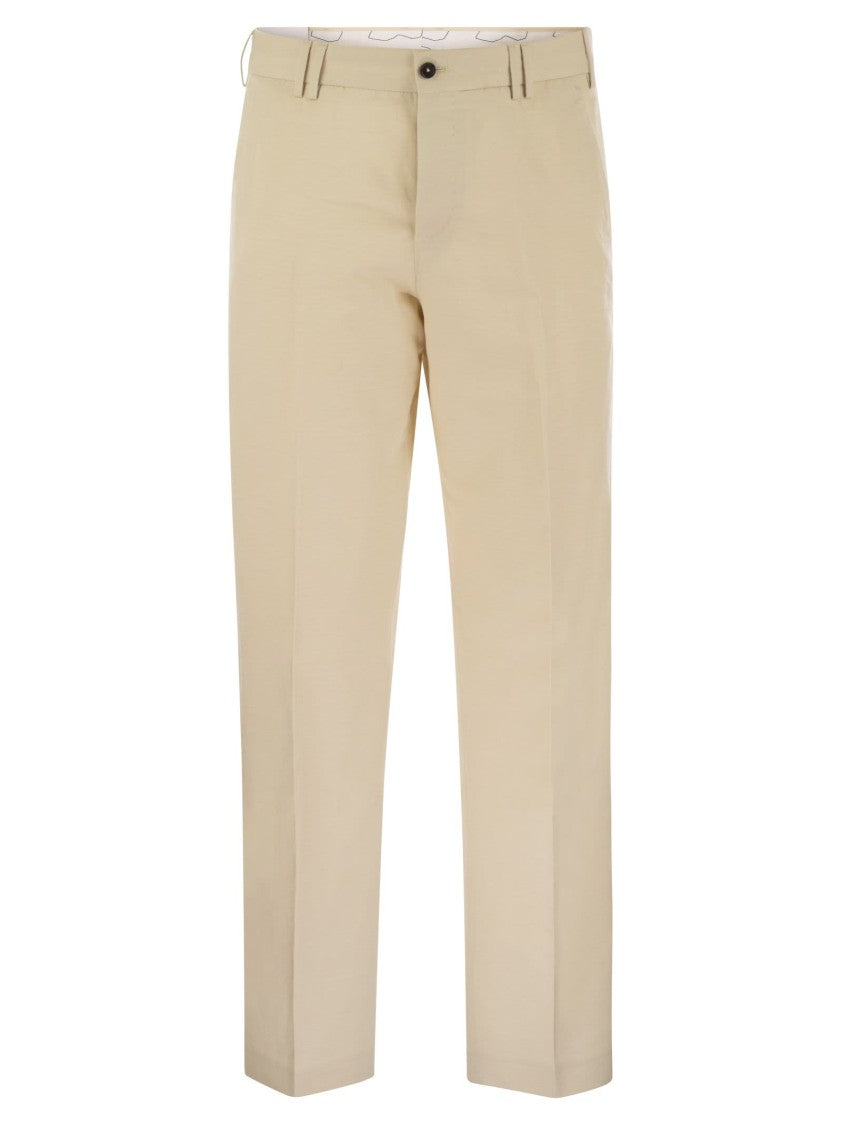 Pt Torino Michael - Straight-Leg Cotton Linen Trousers