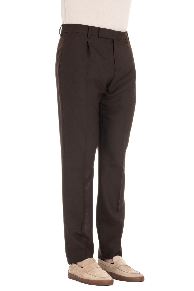 Lardini Relaxed Fit Trousers With Front Pleats
