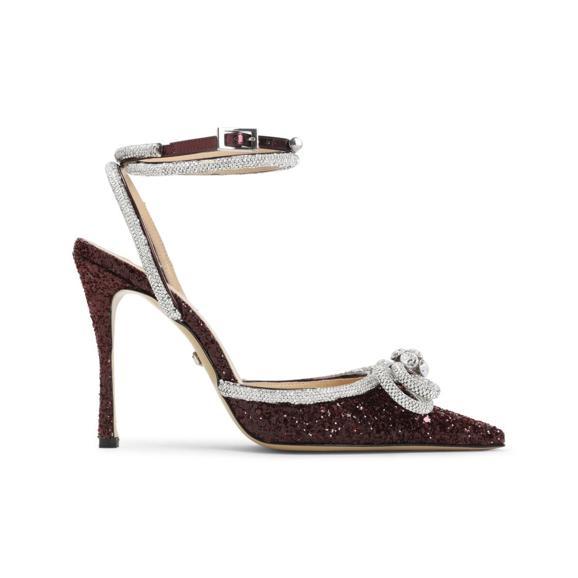 Mach & Mach Red Pumps With Glitter And Crystal Accents