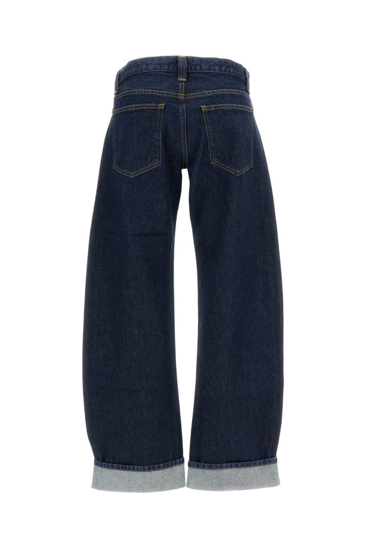 Khaite Straight-Leg Blue Jeans With Mid-Rise Waist