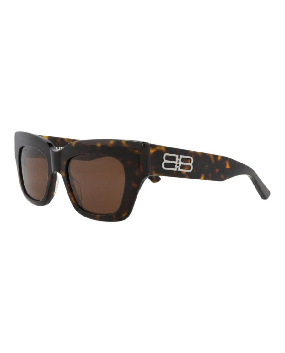 Balenciaga Tortoiseshell Square-Frame Acetate Sunglasses With Metallic Accent