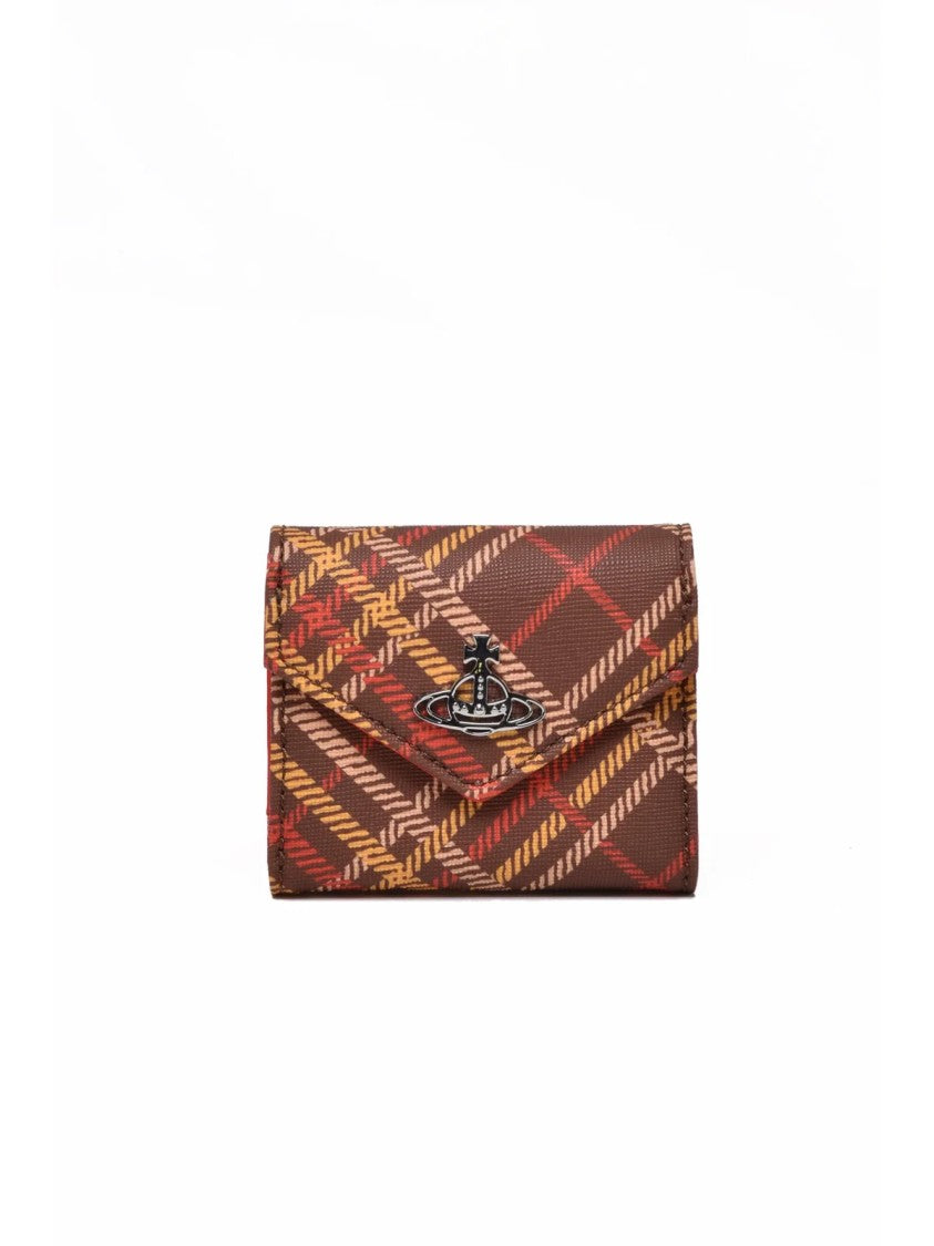 Vivienne Westwood Brown Polyurethane Plaid Wallet