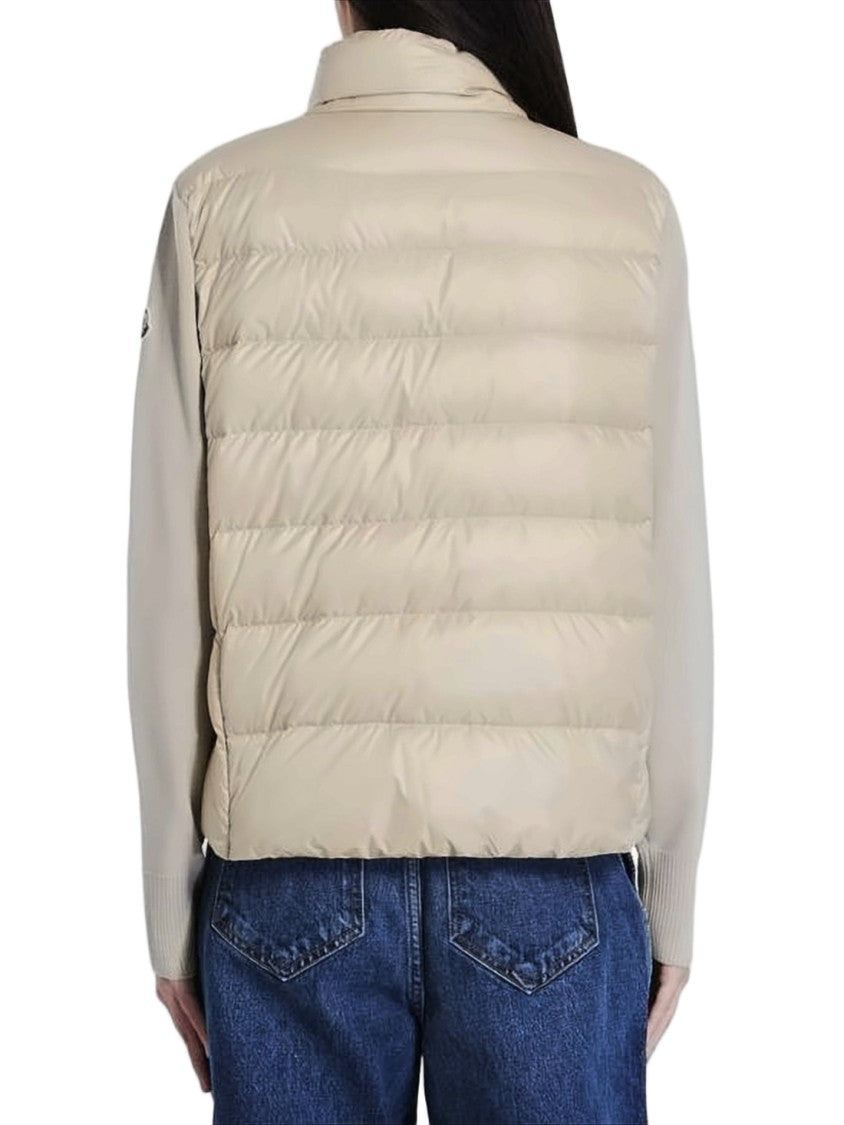 Moncler Cropped Padded Jacket With Quilted Nylon