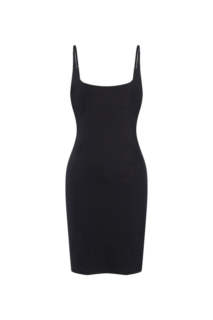Dondup Black Square-Neck Bodycon Mini Dress